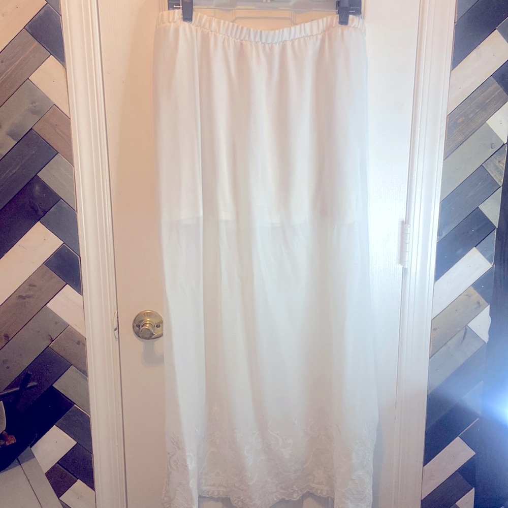 Sheer white long skirt